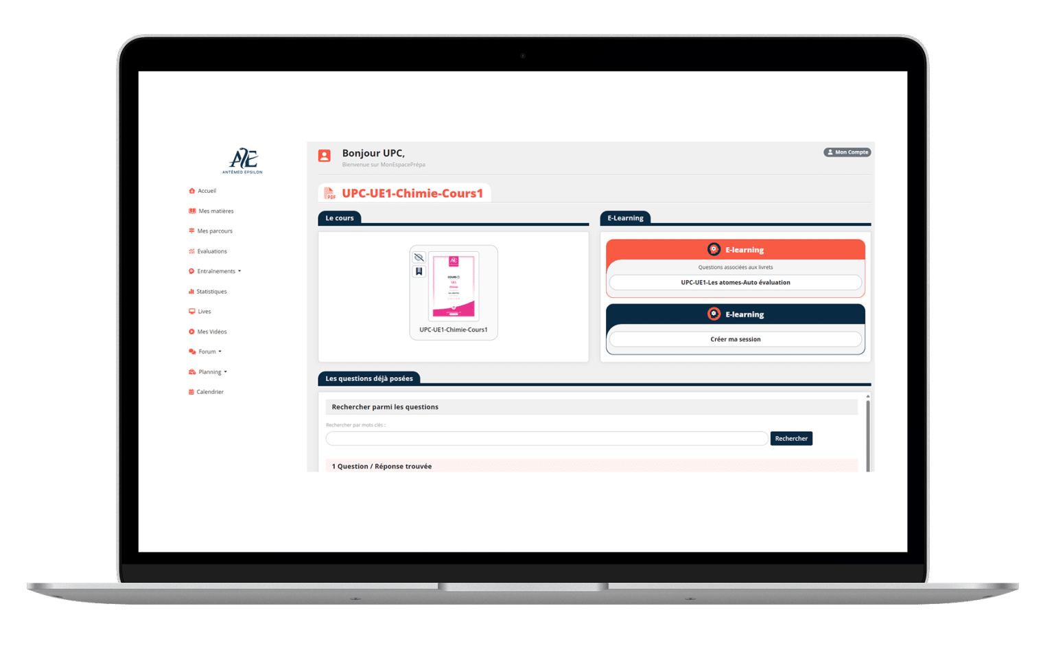 Cours et e-learning – Mon Espace Prépa Antémed